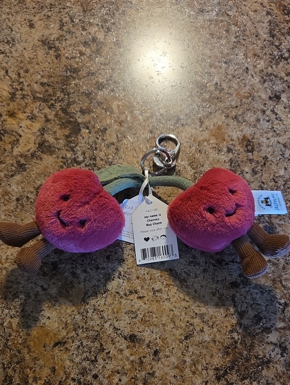 Jellycat Plush Cherry Bag Charm Keychain